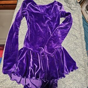 Purple Velvet Long Sleeve Dress